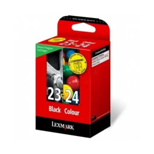 Tinteiro Lexmark Preto e Cores 18C1419E (23 + 24)