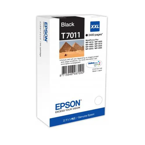 Tinteiro Compatível Epson Preto Extra Capacidade T7011