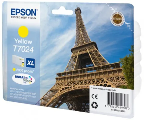 Tinteiro Compatível  Epson Amarelo Alta Capacidade T7024