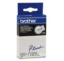 Fitas Brother Laminadas Transparente/Preto 12 mm X 7.7 M