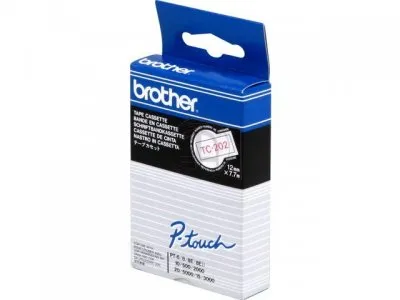 Fitas Brother Laminadas Branco/Vermelho 12 mm X 7.7 M