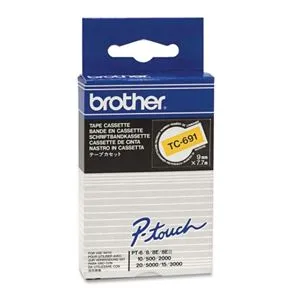 Fitas Brother Laminadas Amarelo/Preto 9 mm X 7.7 M