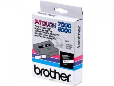 Fitas Brother Laminadas Branco/Preto  6 mm X 15 M