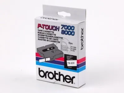 Fitas Brother Laminadas Branco/Preto  12 mm X 15 M