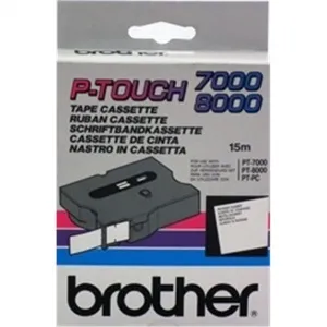 Fitas Brother Laminadas Branco/Vermelho 12 mm X 15 M