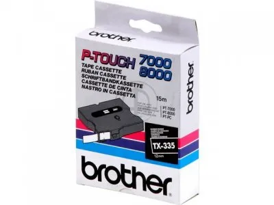 Fitas Brother Laminadas Preto/Branco 12 mm X 15 M