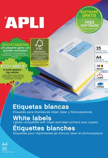 Etiquetas Autocolantes 48,5x25,4 mm 25 Folhas Apli