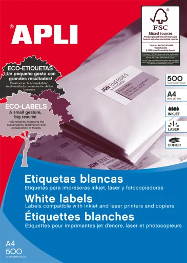 Etiquetas Autocolantes 38x21.2 mm 500 Folhas Apli