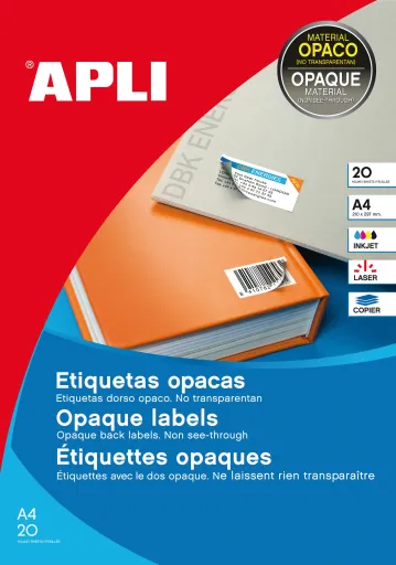 Etiquetas Opacas Apli 70x37 mm 20 Folhas