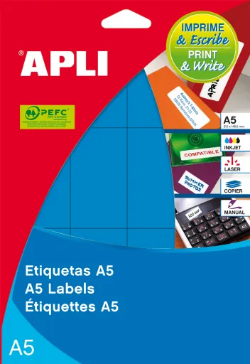 Etiquetas Autocolantes  A5 16 Azuis Apli