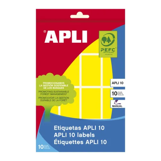 Etiquetas Autocolantes 25x40 mm Redondos Apli Amarelo