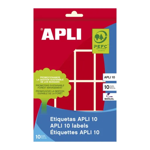 Etiquetas Autocolantes 25x40 mm Redondos Apli Vermelho