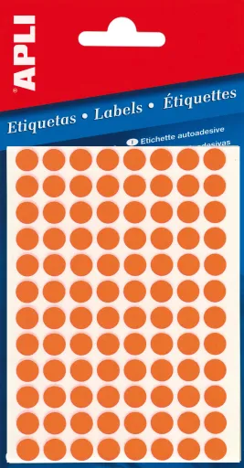 Etiquetas Autocolantes 8 Fluorescentes Apli Laranja