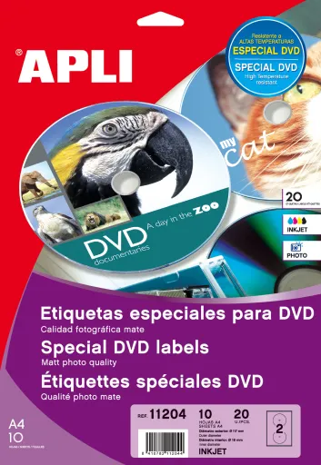 Etiquetas Cd-Dvd Permanente Ext ø 117 Int ø 18