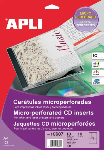 Capas para Cd-Dvd Apli Micro Perfurado Ext Int ø 121 ø 121