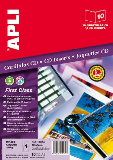 Capas para Cd-Dvd Apli Bordas Lisas Fotográficos Brilhantes Qualidade Ext Int ø 121 ø 121