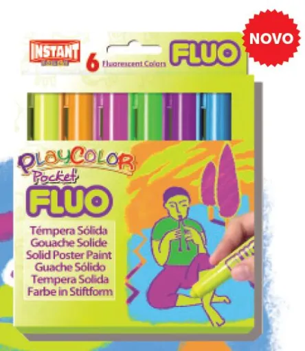 Guache Sólida Playcolor Fluorescente 12 Unid Pocket