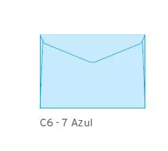 Envelopes C6 - 7 114x162mm 70Gr Azul