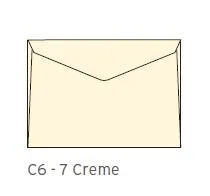 Envelopes C6 - 7 114x162mm 70Gr Creme