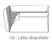 Envelopes C6 Látex Litografico 114x162mm 90Gr