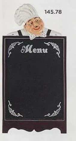 Quadro Preto Menu Restaurante 55x85cm Face Simples