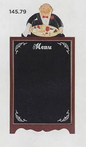 Quadro Preto Menu Restaurante 122x60cm Face Simples