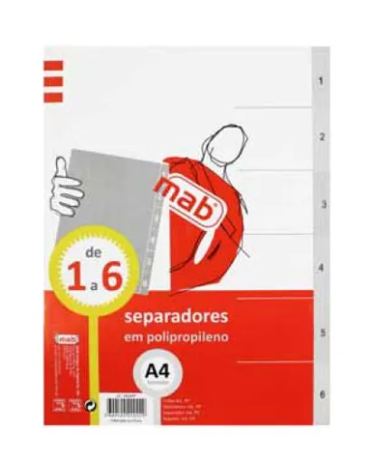 Separador Numérico A4 Pp 1 a 6