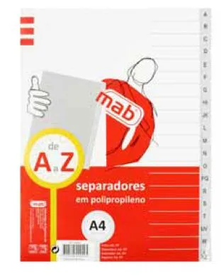 Separador A4 Polipropileno a a Z