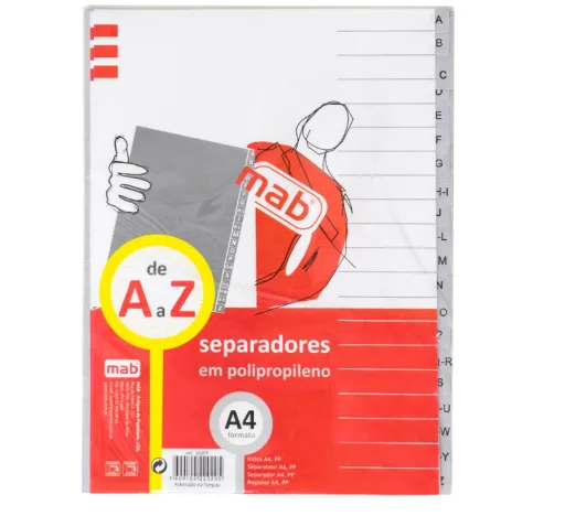 Separadores Cartolina A4 a - Z