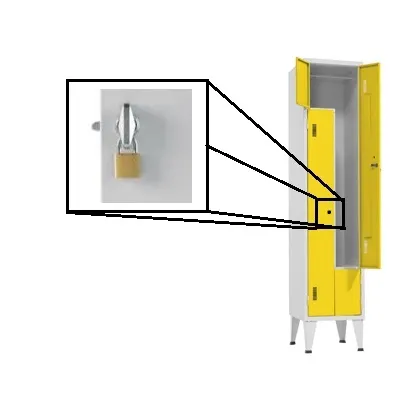 Cacifos Metálicos 1900x400x500mm Simples 2 Cacifos em L Cadeado Metálico