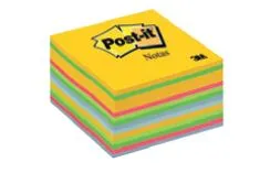 Bloco de Notas Aderentes Cubo 450 Folhas Mix Néon 76x76mm Post-it