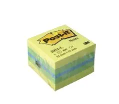 Bloco de Notas Aderentes Cubo 400 Folhas Limão 51x51mm Post-it