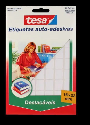 Etiquetas Autocolantes Removíveis 16x22mm Tesa