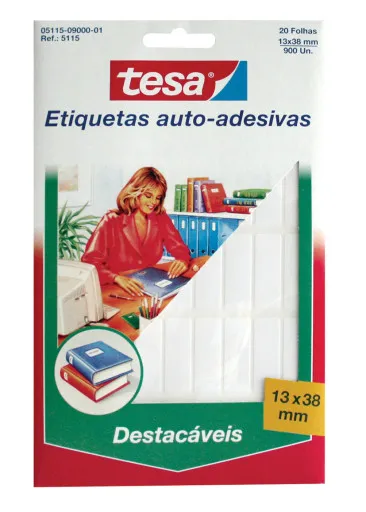 Etiquetas Autocolantes Removíveis 13x38mm Tesa