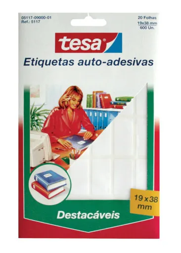 Etiquetas Autocolantes Removíveis 19x38mm Tesa