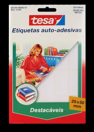 Etiquetas Autocolantes Removíveis 25x50mm Tesa