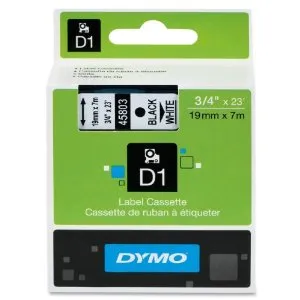 Fitas 19mm Dymo D1 45803 Preto/Branco