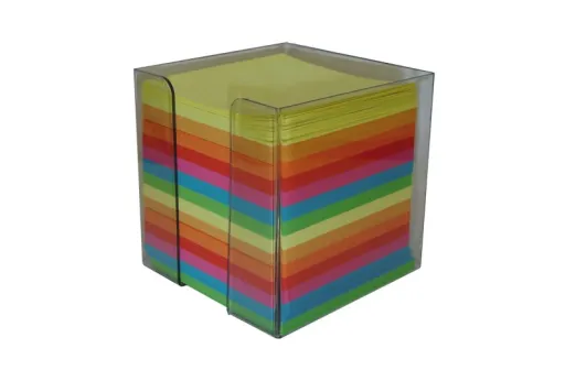 Cubo para Bloco de Notas Transparente Colorido C/ 700 Folhas