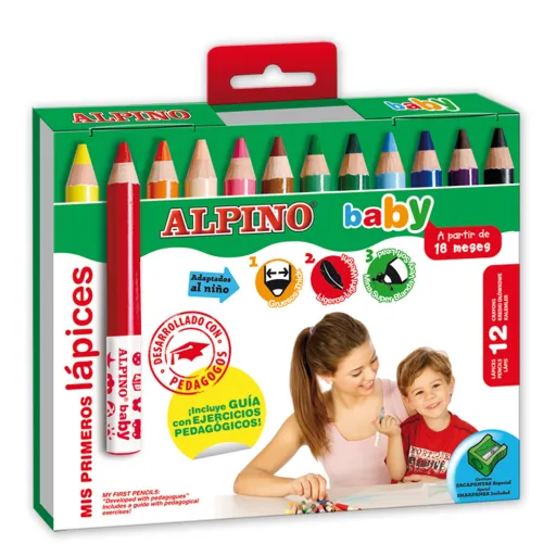 Lápis de Cor 8.5cm Alpino Baby 12