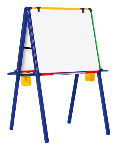 Quadro Branco Magnético C/ Cavalete 62x80cm Flipchart Moldura Plástico P/ Crianças