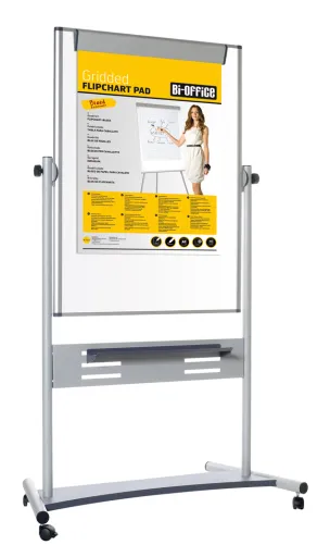 Quadro Branco Tripé 90x120cm Flip Chart Magnético com Rodas Evolution