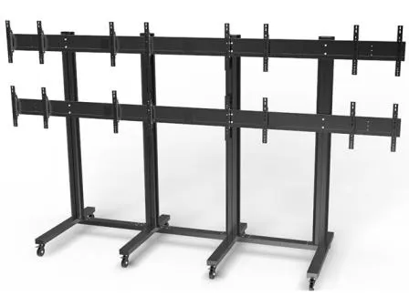 Suporte Video Wall de Chão 40 - 55" M Public Stand 4x2 Preto Multibrackets 8 Ecrãs