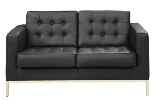 Sofas para Escritorio Preto 2 Lugares Flor (Sofa Receção)