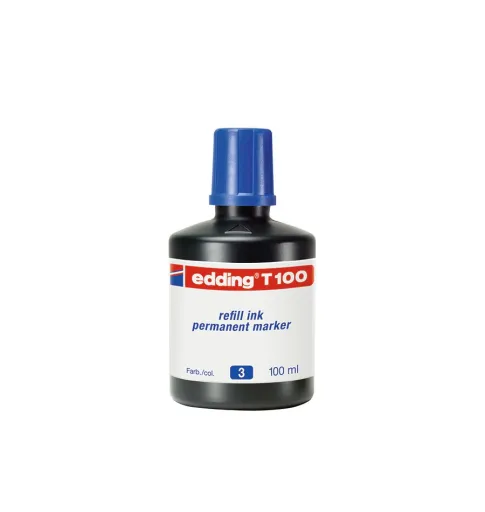 Tinta para Recarga Marcador Permanente Edding T100 Azul 100ml