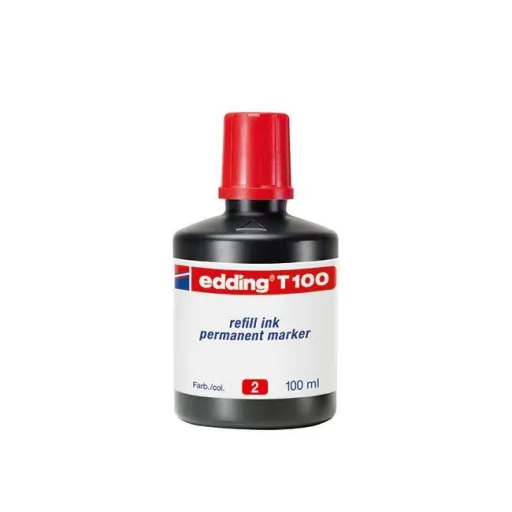 Tinta para Recarga Marcador Permanente Edding T100 Vermelho 100ml