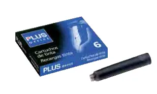 Recarga para Plumas Plus Office Azul 6 Unid