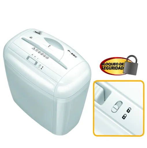 Destruidora de Papel Fellowes P-35C Branco, 5fls, 12L