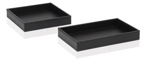 Bandeja Rectangular Efeito Pele, Preto