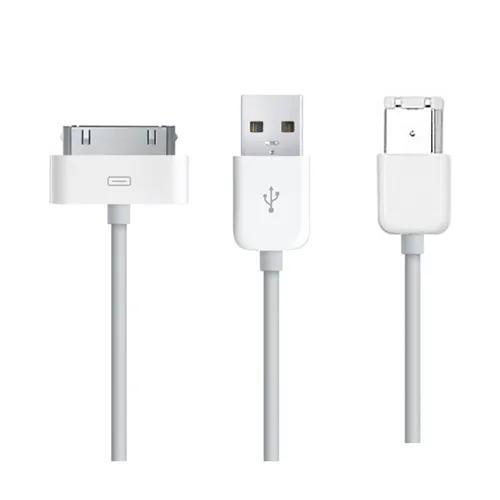 Cabo Ipod a USB 2.0+Firewire, Ipod-Usb A/M+1394A 6/M, 0.8 M