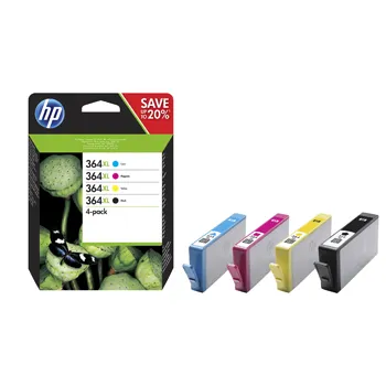 Tinteiro HP Nº364XL Preto Cian Magenta e Amarelo Pack